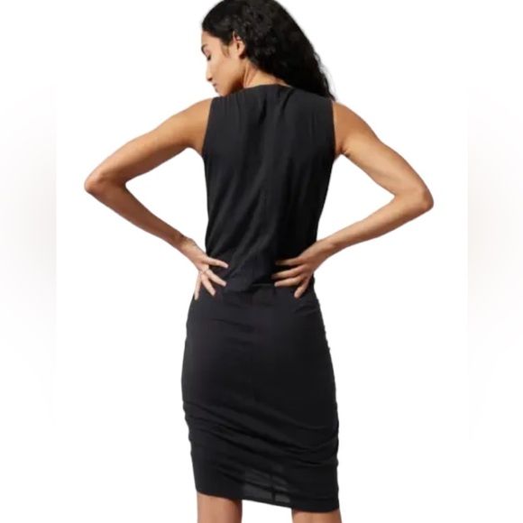 ATHLETA Stella Black Cotton Dress Bodycon style 798372 Rtl $89 sz xxsm (7014) - Picture 5 of 12